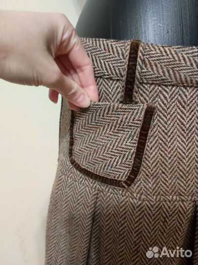 Юбка тёплая мини в складку 44 размер