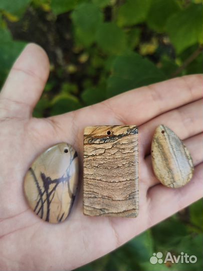 Яшма Пейзажная Камень Кулон Подвеска