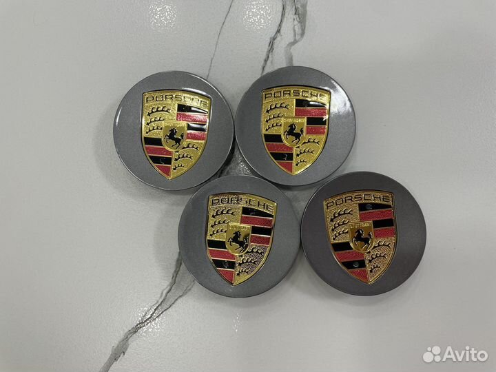 Колпачки в диски Porsche 76 мм колесные графитовые