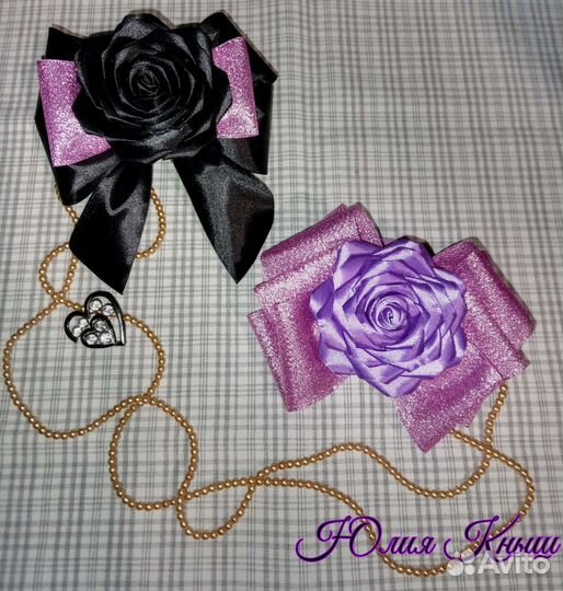 Банты для волос с розами