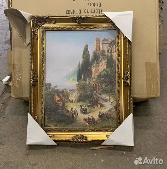 Картина маслом на холсте в резной раме