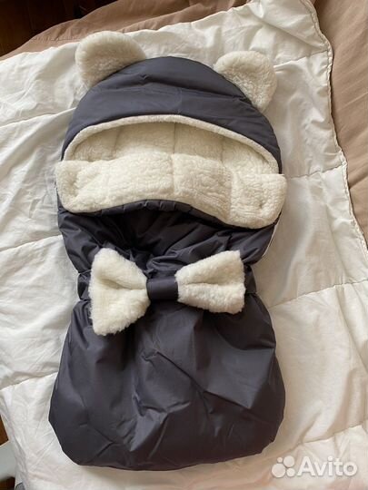 Зимний конверт в коляску на овчине
