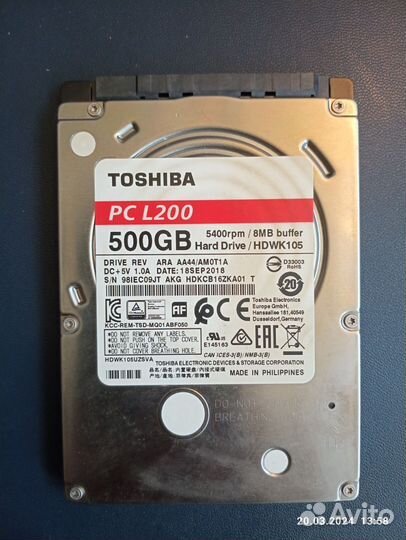 Жесткий диск Toshiba L200 Slim 500 гб
