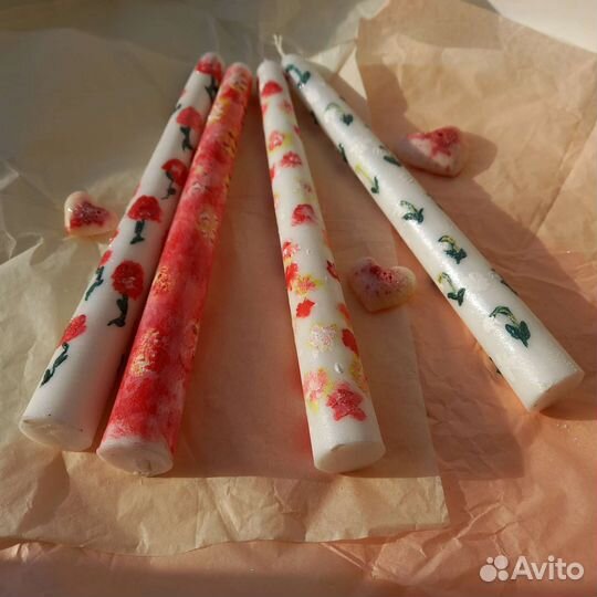 Античные свечи с росписью ручной работы