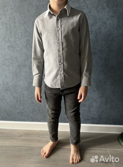 Рубашка и джинсы на мальчика 122-128