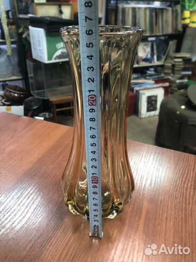 Ваза цветное чешское стекло