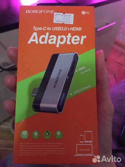 Адаптер / Переходник hdmi с type-c + USB 3.0