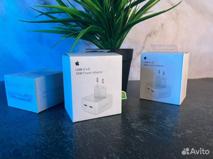 Адаптер Type-C + Type-C (2 выхода) 35W 