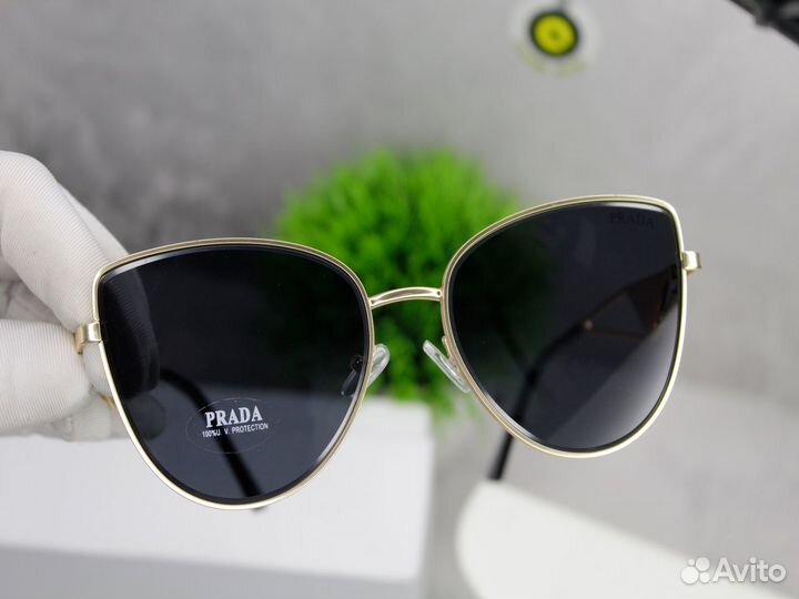 Очки Prada Gold-Black Кошечки