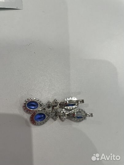 Серьги с сарфирами и бриллиантами МГУ