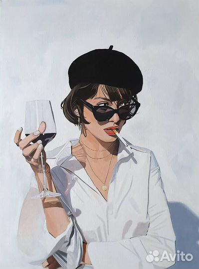 Картина маслом на холсте девушка