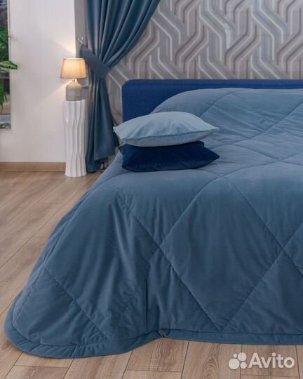 Покрывало богема серо-голубой новое на кровать