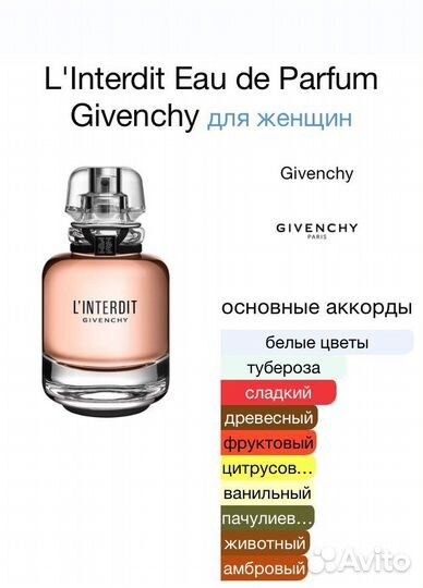 Духи L'Interdit Eau de Parfum Givenchy 80 мл