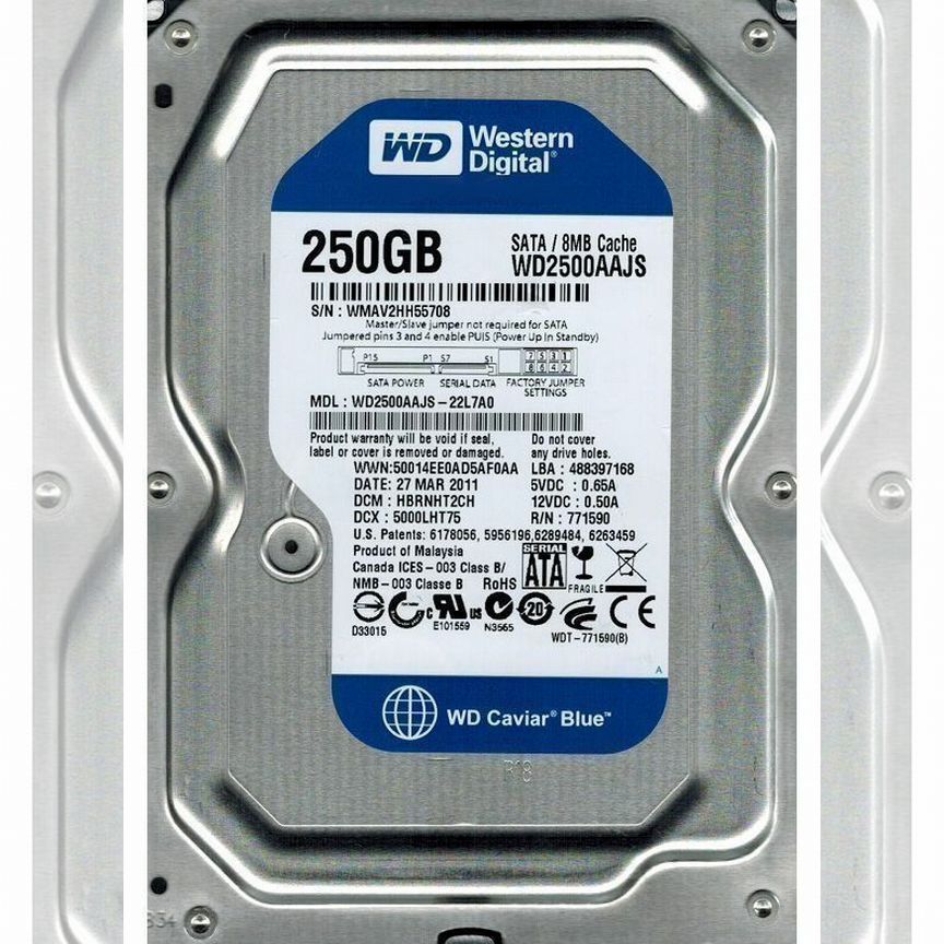[WD2500AAJS] Жесткий Диск Western Digital 250gb Sata Wd2500aajs