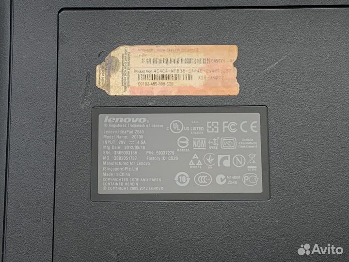 Ноутбук lenovo ideapad z580 на запчасти