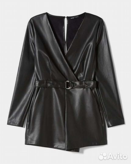 Комбинезон из экокожи Bershkaновый