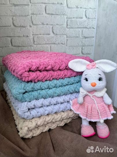 Плед детский вязаный ручная работа