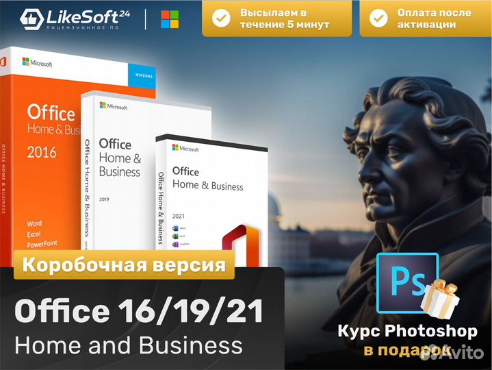 Microsoft office 2016-2021 home and business box