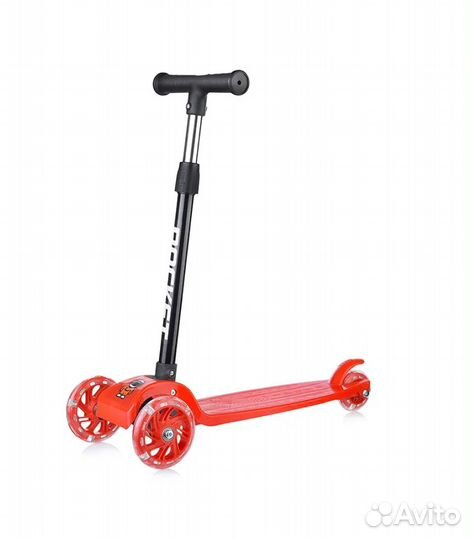 Самокат трёхколёсный rocket R0077, красный
