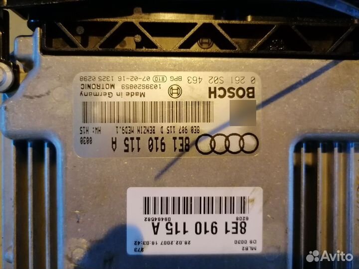 Блок управления двигателем BWE 8E1910115A Audi A4