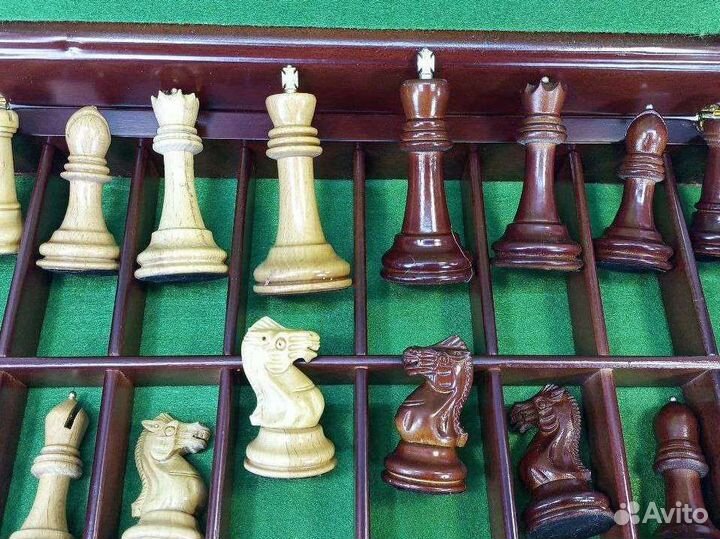 Шахматы Индия Стаунтон мореный дуб в ларце