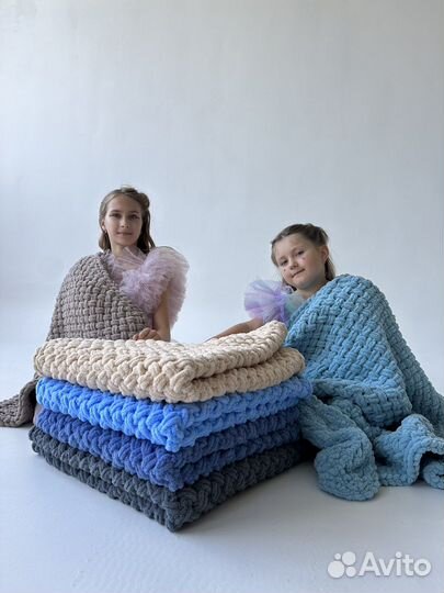 Плед детский вязаный ручная работа