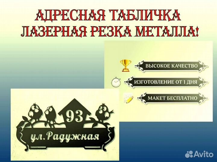 Стильная адресная табличка