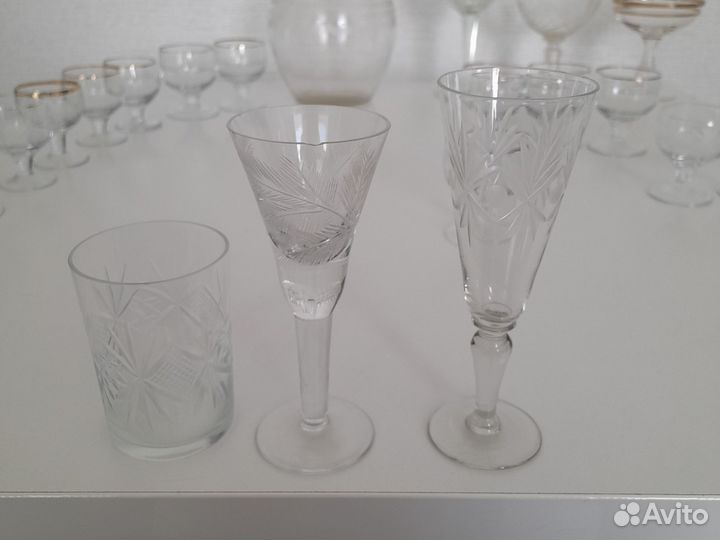 Винтажная посуда СССР графин стопки фужер креманки