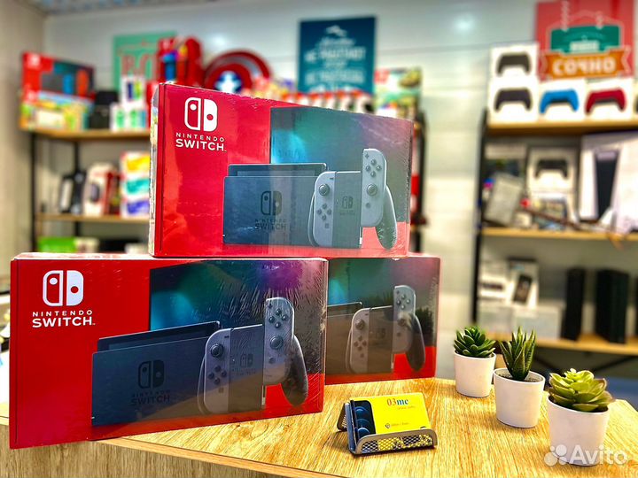 Nintendo switch rev2 neon/gray/anim прошитая чип