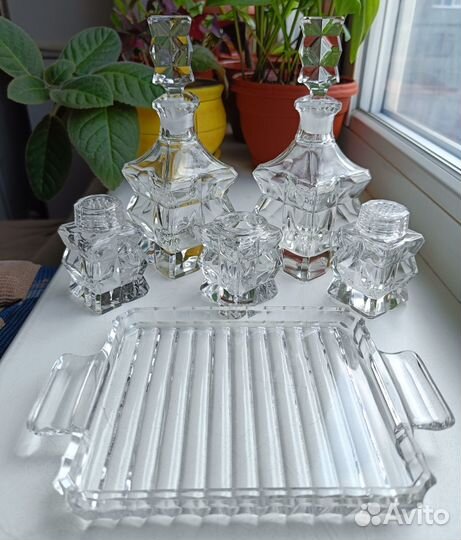 Набор для специй на подставке Чешское стекло