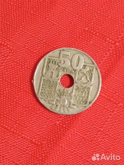 Монета 1949 Испания 50 сентимос