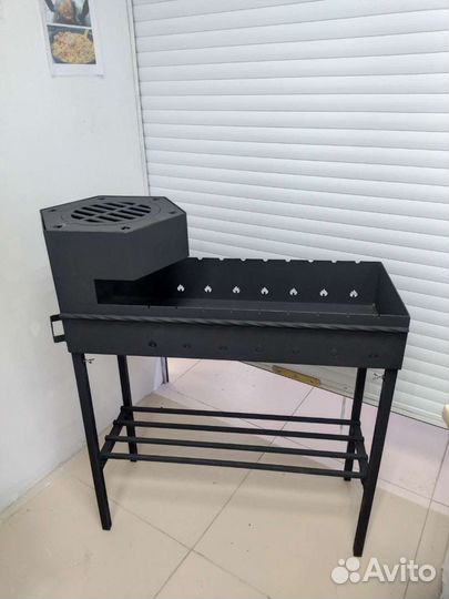 Мангал с печью под казан Люкс