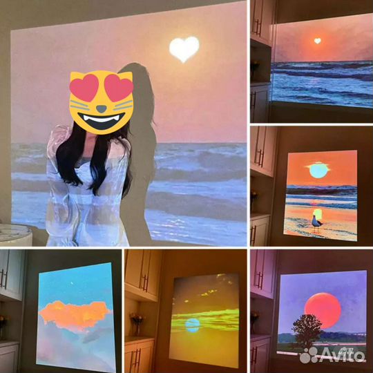 Мини проектор светильник ночник с картинками