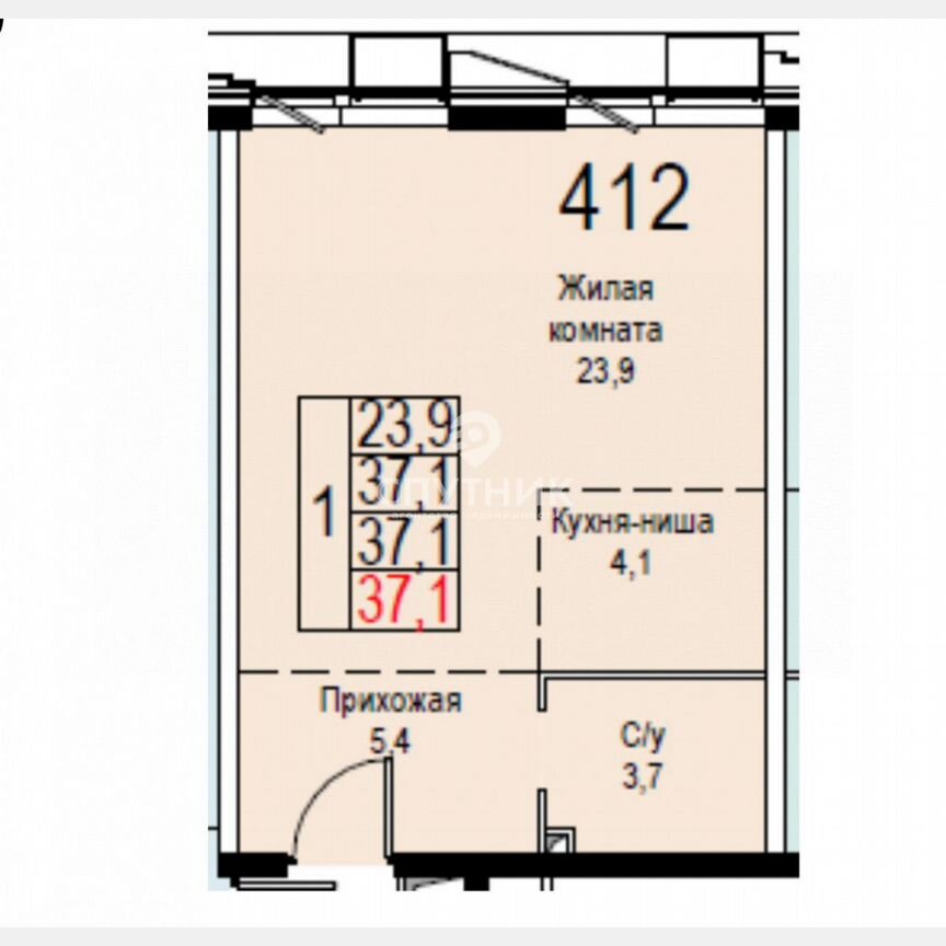 2-к. апартаменты, 42,5 м², 18/21 эт.