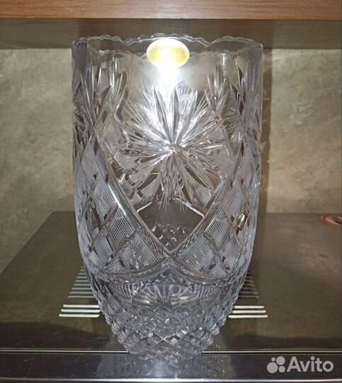 Большая Хрустальная ваза Неман 25см