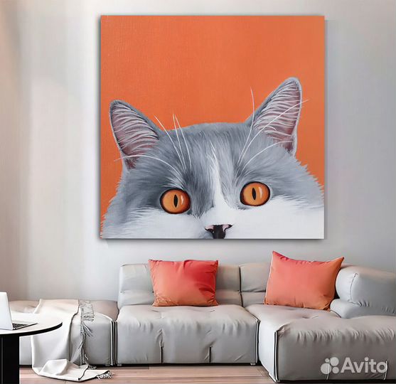 Картина маслом кошка большой выбор