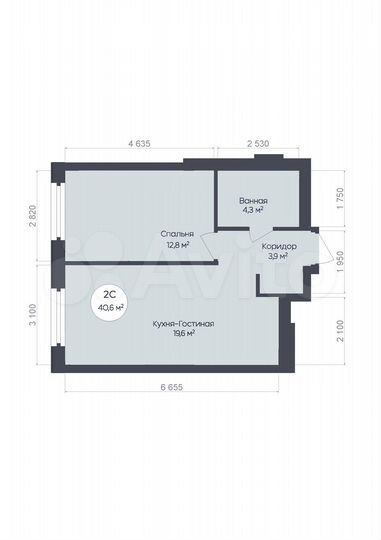 2-к. квартира, 40,6 м², 18/25 эт.
