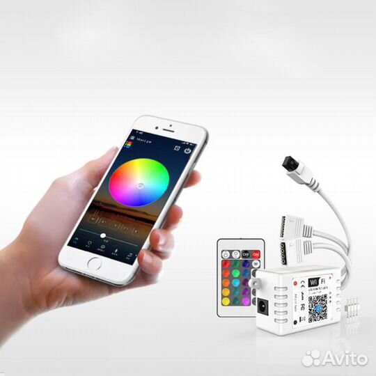 Контроллер LED ленты 2*RGB (Wi-Fi +пульт)(DL27)