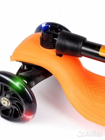 Самокат детский baby (светящиеся колеса) оранжевый