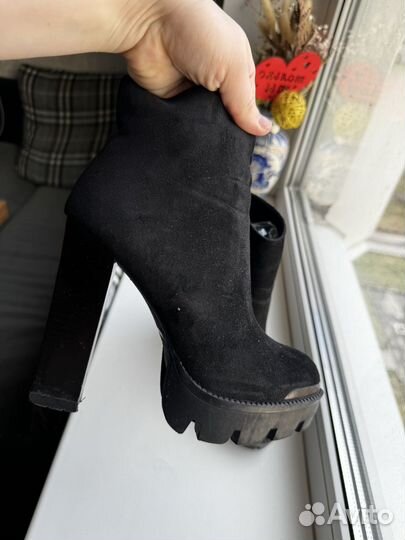 Ботильоны зимние 38 натуральная замша