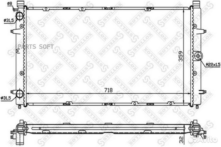 Радиатор охлаждения двигателя VW T4 1.8-2.5TDI 91