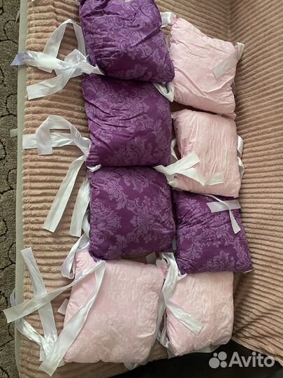 Бортики в детскую кроватку для девочки