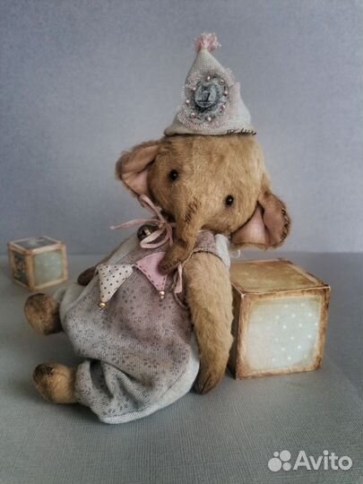 Слон тедди авторская кукла ручная работа