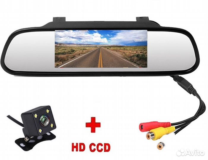 Монитор в зеркале заднего вида + камера зад. хода