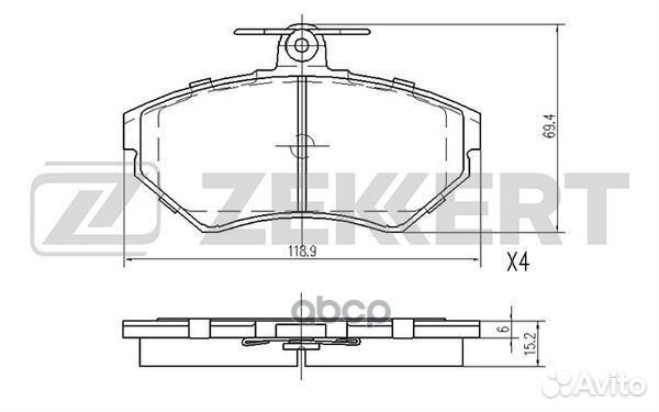Колодки торм. диск. передн. Seat Ibiza II 94