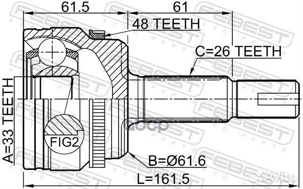 Шрус внешний перед прав/лев 0110ASV50LA48 F