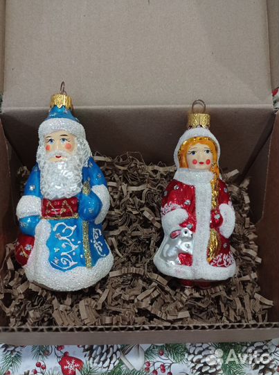 Елочные игрушки стекло набор