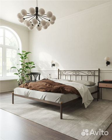 Кровать "Франческа" без изножья 140х200 ноги метал