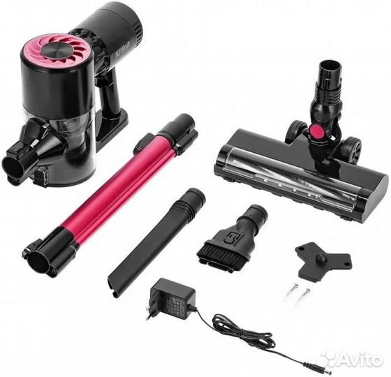 Пылесос KitFort KT-5291, 300Вт, черный/розовый