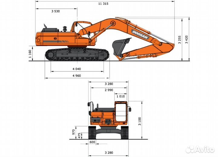 Гусеничный экскаватор DOOSAN DX360LCA-7M, 2023